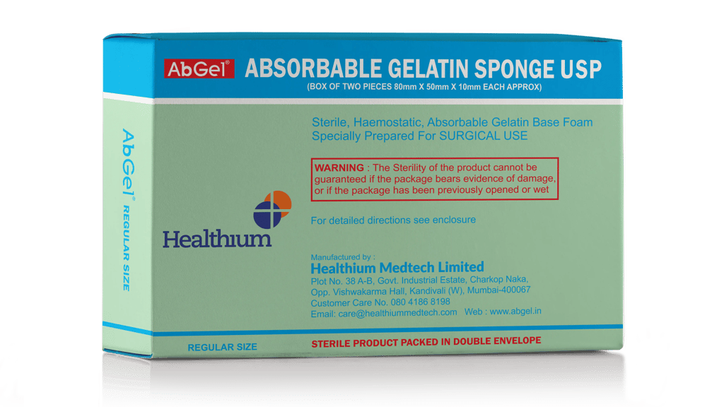 Sterile, Haemostatic, Absorbable Gelatin Base Foam for Surgical use - Ab Gel Cover Image