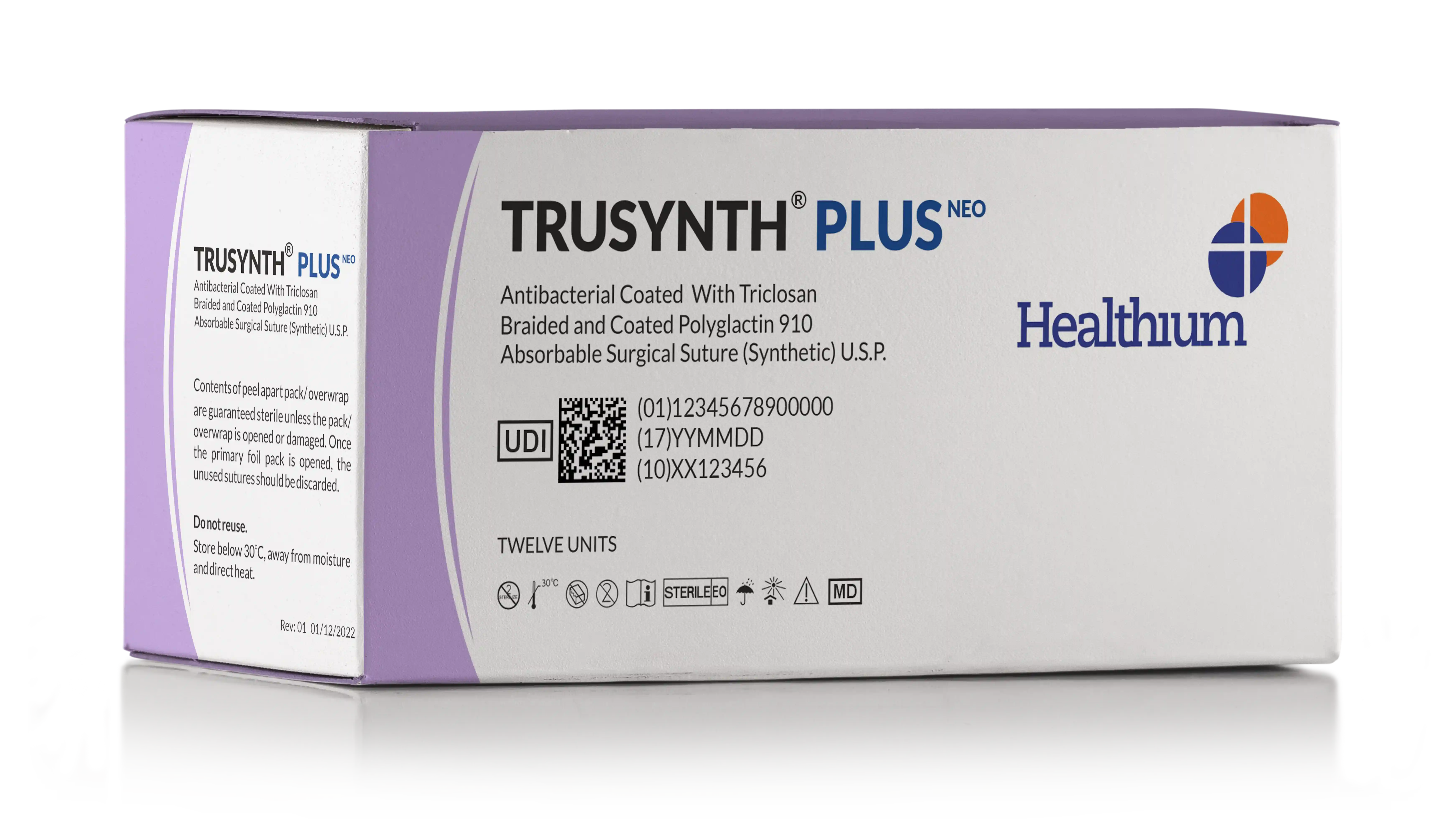 Braided and Coated Polyglactin 910 Sterile Synthetic Absorbable Surgical Suture - Trusynth