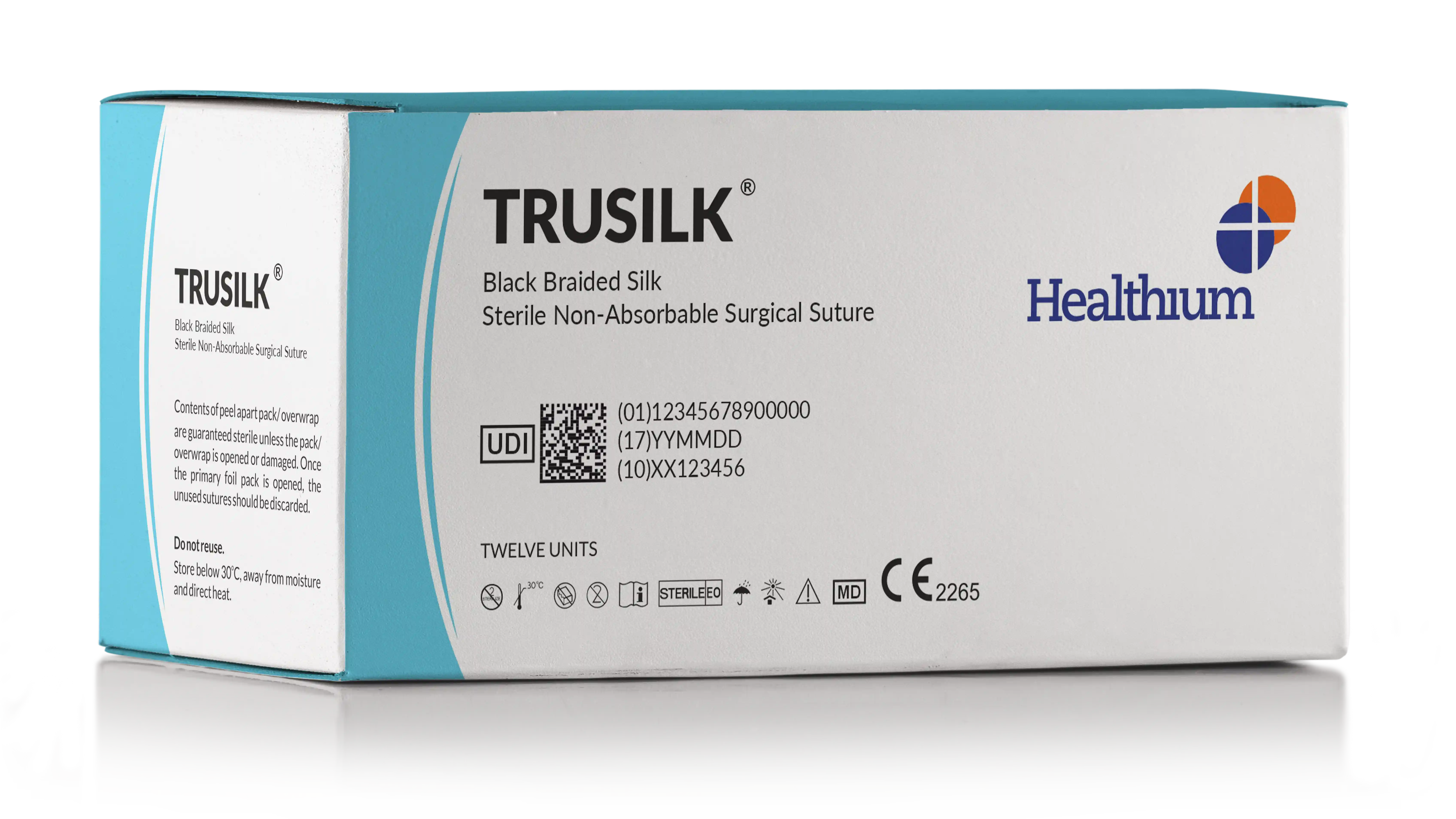 Black Braided Silk Sterile Non-Absorbable Surgical Suture - Trusilk