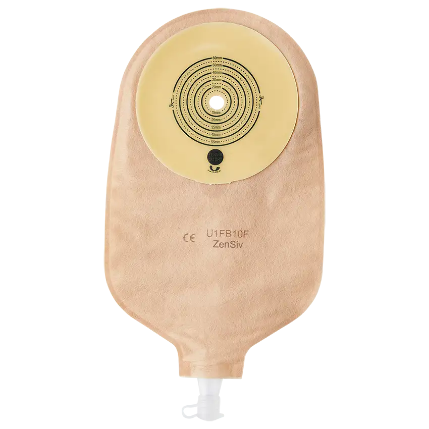 Urostomy 1-Piece Foam Hydrocolloid Flat Wafer
