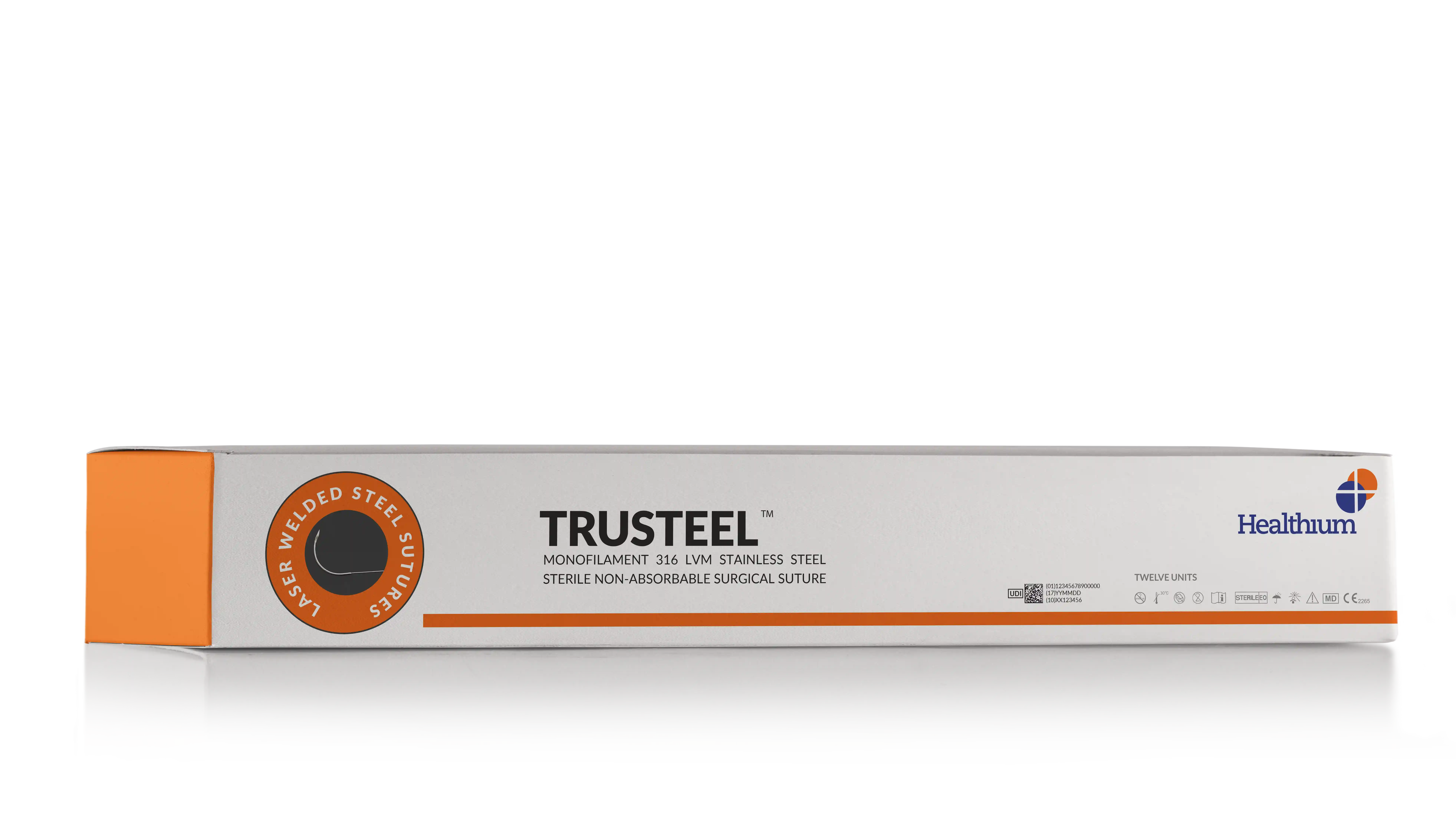 Monofilament 316 LVM Stainless Steel Sterile Non-Absorbable Surgical Suture - Trusteel