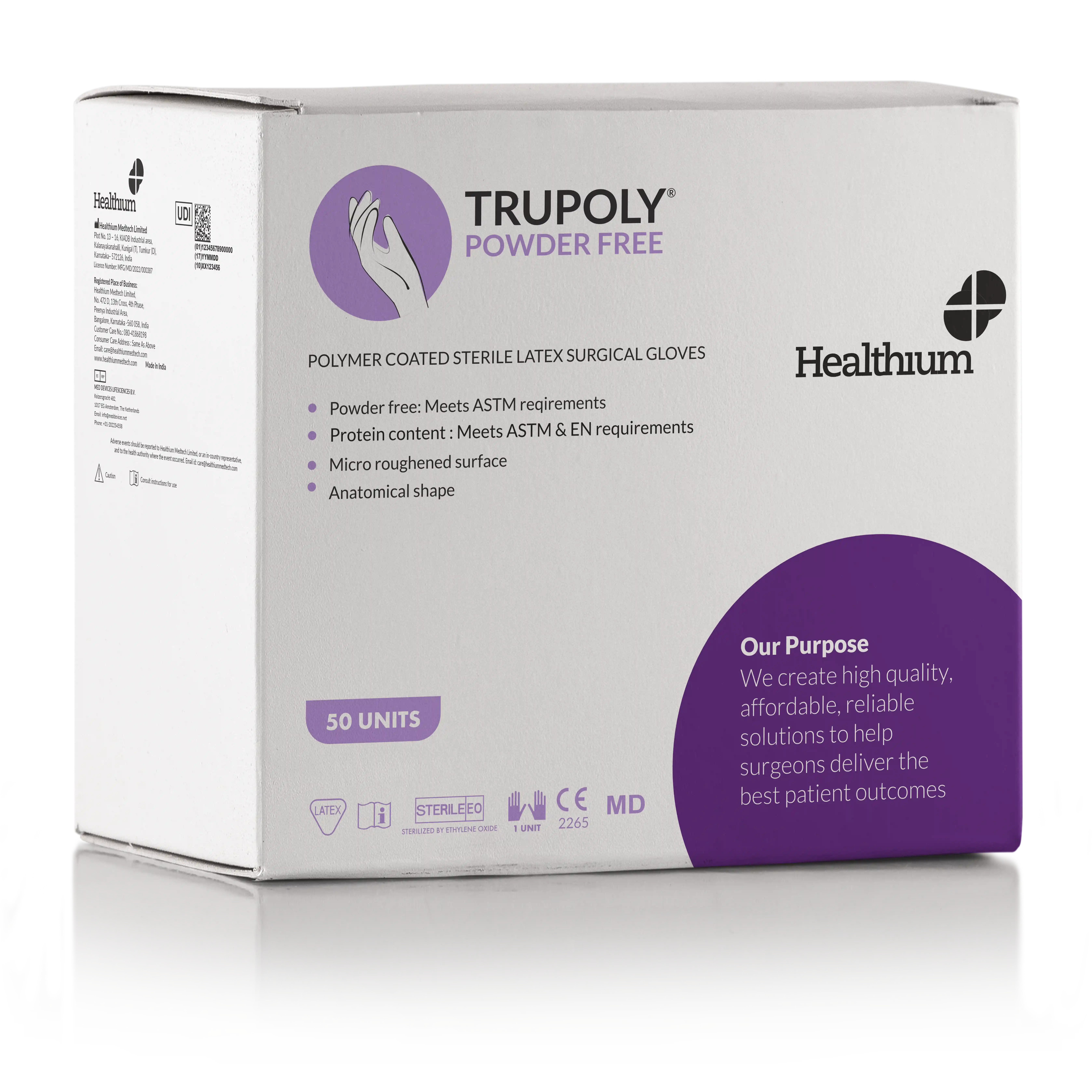 Sterile Latex Surgical Gloves-Powder Free - Trupoly