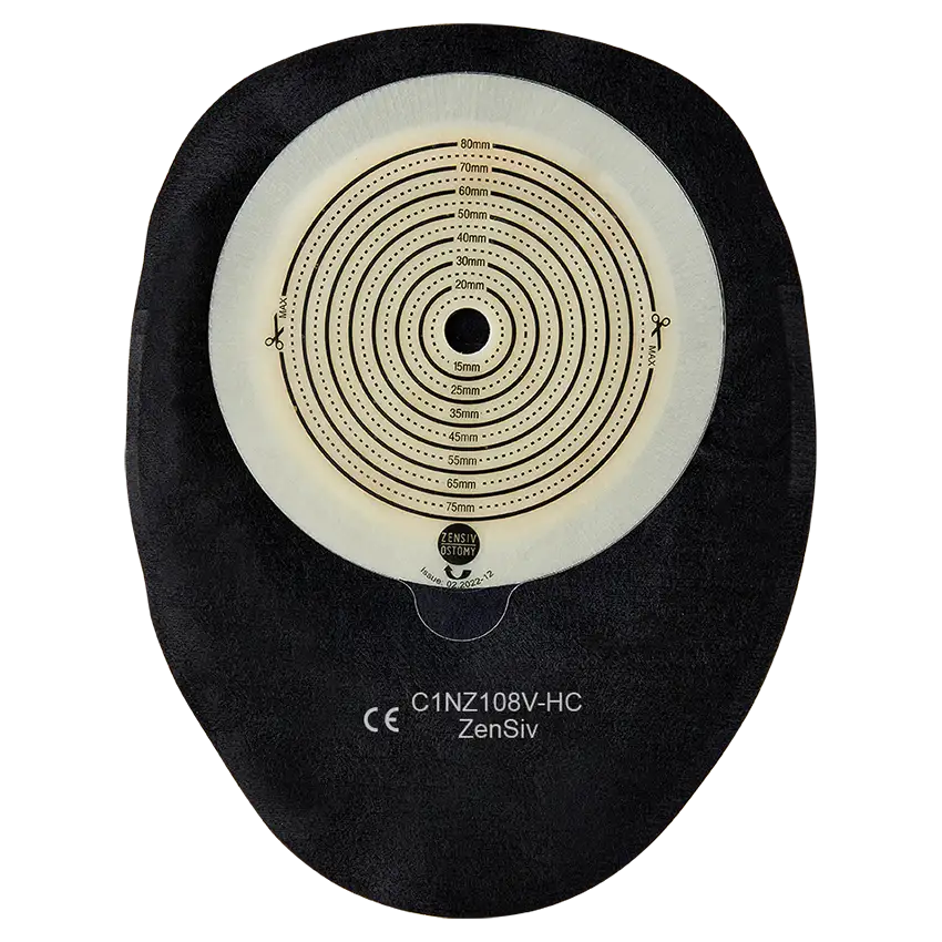Colostomy 1-Piece System Ultra-light Hydrocolloid Flat Wafer